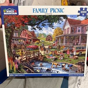 White Mountain Family Picnic Jigsaw Puzzle